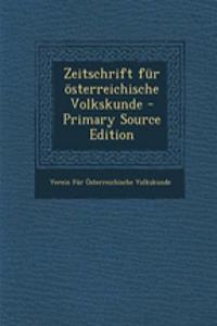 Zeitschrift Fur Osterreichische Volkskunde