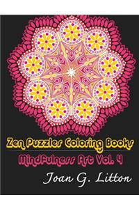 Zen Puzzles Coloring Books Mindfulness Vol. 4: adult coloring books art therapy