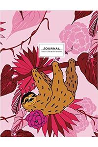 Sloth Journal: Ruled, Large, Soft Cover. Cute Animal Design in Pink (Cute Journals)