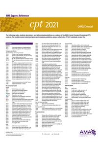 CPT 2021 Express Reference Coding Card: Oms/Dental