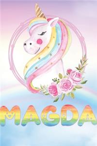 Magda: Magda's Unicorn Personal Custom Named Diary Planner Calendar Notebook Journal 6x9 Personalized Customized Gift For Someone Who's Surname is Magda Or