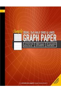 Simply Dual 5x5 Grid and Lined Graph Paper