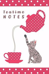 Teatime Notes - Shabby Chic Notebook for Cat Lovers