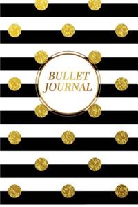 Bullet Journal: Gorgeous Gold Trendy Bullet Journal - 120-Page 1/2 Inch Dot Grid Pretty Gold Notebook - 6 X 9 Perfect Bound Softcover