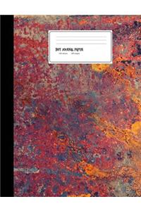 Red Rusty Industrial Bullet Dot Grid Paper Notebook, 8.5 x 11