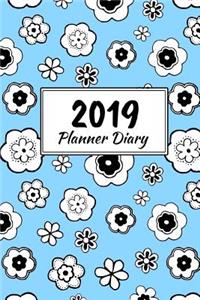 2019 Planner Diary: Light Blue Floral Cover