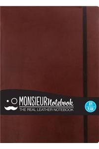 Monsieur Notebook - Real Leather A4 Brown Plain