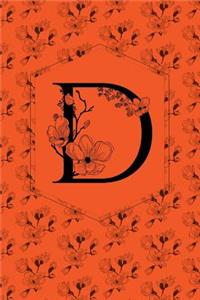 Floral Monogram Journal/Notebook - D