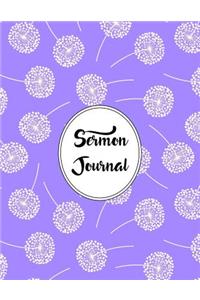 Sermon Journal Notebook Dandelions Pattern 5