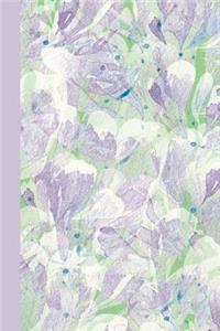 Journal: Watercolor Floral Abstract (Purple and Green) 6x9 - Graph Journal - Journal with Graph Paper Pages, Square Grid Pattern