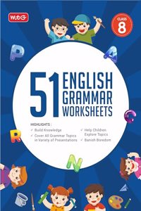 MTG 51 English Grammar Worksheets Class 8 â€“ Grammar Work books to practice English concepts in interactive way (Based on CBSE/NCERT)