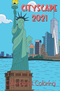 City Scape Coloring Calendar 2021