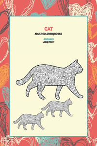 Adult Coloring Books Animals Large Print - Cat
