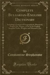Complete Bulgarian-English Dictionary