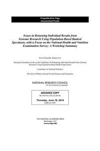 Issues in Returning Individual Results from Genome Research Using Population-Based Banked Specimens, with a Focus on the National Health and Nutrition Examination Survey