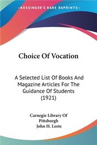 Choice Of Vocation