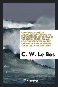 Considerations on Miracles