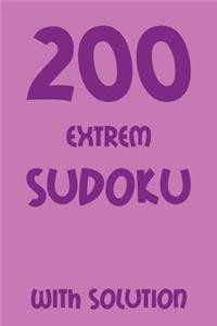 200 extrem Sudoku with solution