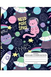 Primary Composition journal k-2 cat Need more space stars meow