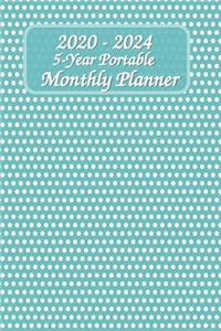 2020 - 2024 5-Year Portable Monthly Planner 6x9
