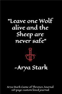 Arya Stark Game of Thrones Journal