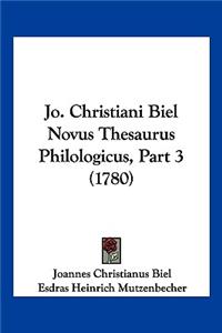 Jo. Christiani Biel Novus Thesaurus Philologicus, Part 3 (1780)