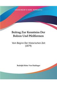 Beitrag Zur Kenntniss Der Bolzen Und Pfeilformen