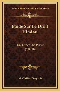 Etude Sur Le Droit Hindou