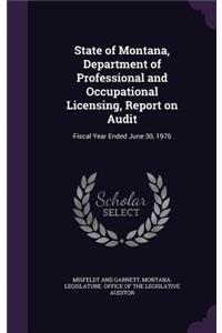 State of Montana, Department of Professional and Occupational Licensing, Report on Audit