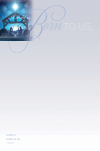 Born Nativity Christmas Letterhead (Pkg of 50)