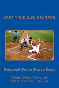 Baseball Game Stats Book