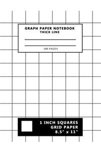 Graph Paper Notebook Thick Lines Grid 100 Pages