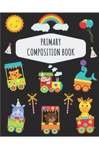 Zoo Animal Train Primary Composition Book