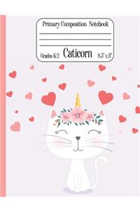 Caticorn Primary Composition Notebook Grades K-2 8.5