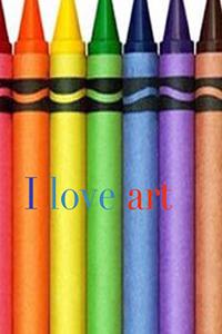 I love art crayon creative blank coloring book