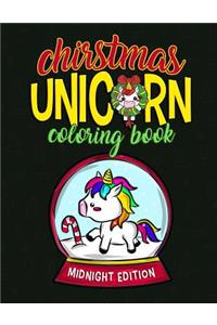 Christmas Unicorn Coloring Book Midnight Edition