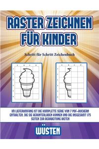 Schritt für Schritt Zeichenbuch (Raster zeichnen für Kinder - Wüsten)