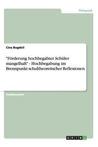 Förderung hochbegabter Schüler mangelhaft - Hochbegabung im Brennpunkt schultheoretischer Reflexionen
