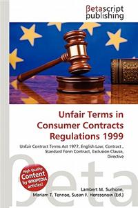 Unfair Terms in Consumer Contracts Regulations 1999