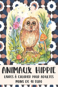 Livres à colorier pour adultes - Moins de 10 euro - Animaux Hippie