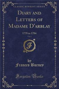 Diary and Letters of Madame d'Arblay, Vol. 1