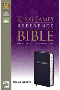 KJV, Reference Bible, Giant Print, Personal Size, Bonded Leather, Navy, Indexed, Red Letter Edition
