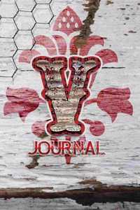 V Journal: Letter V Initial Monogram Lined Notebook