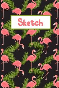 Pink Flamingo Sketch Pad And Diary