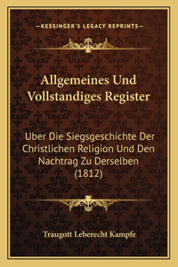 Allgemeines Und Vollstandiges Register