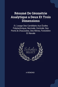 Résumé De Géométrie Analytique a Deux Et Trois Dimensions