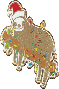 Festive Sloth Hard Enamel Pin (Cloisonne Pin)