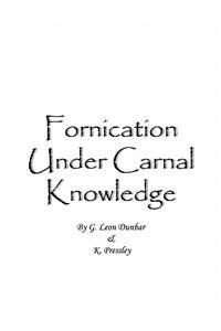 Fornication Under Carnal Knowledge