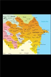 Map of Azerbaijan Journal: 150 Page Lined Notebook/Diary