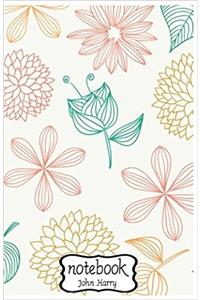 Multicolor Line Flower Notebook